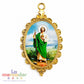 Medalla San Judas Tadeo Metal Dorada Doble Vista 5cm