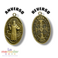 Medalla San Benito Oro Viejo Doble Vista Metal 4cm