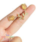 6 pz Dije Tulipán Dorado con Cristales y Piedra Natural