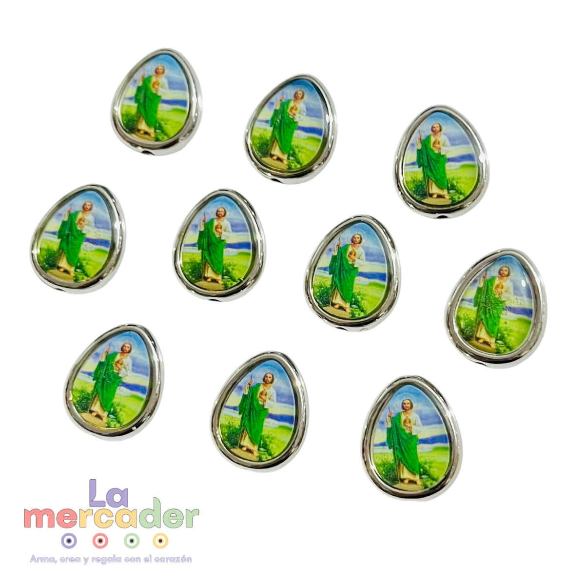 10 pz Dije San Judas Tadeo Gota Plastimetal