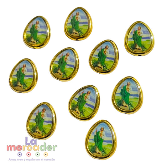 10 pz Dije San Judas Tadeo Gota Plastimetal