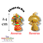 Dije Niña Mexicana Chapa de Oro con Esmalte | Charm 2.4 cm para Bisutería