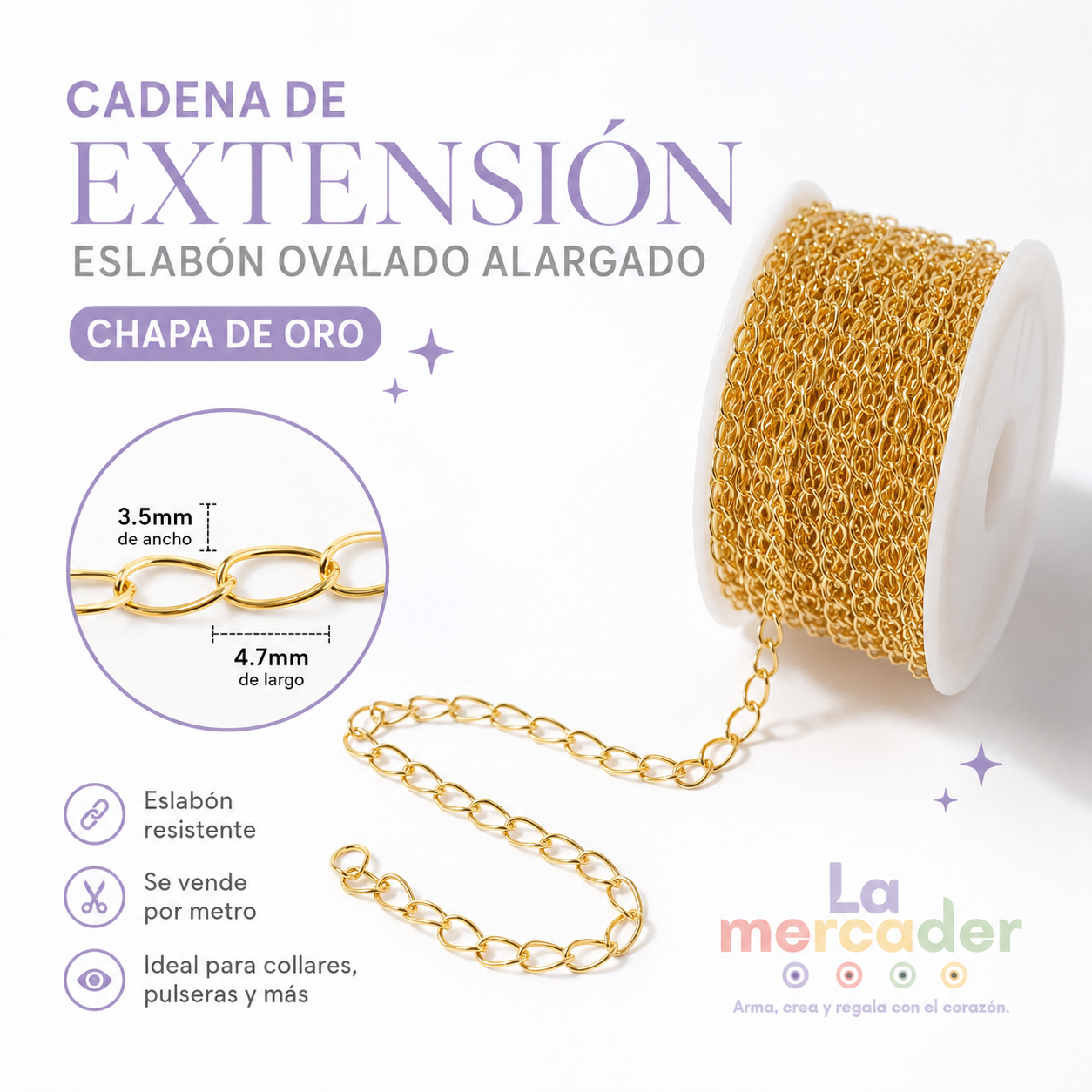 Cadena Chapa de Oro por Metro | Varios Modelos