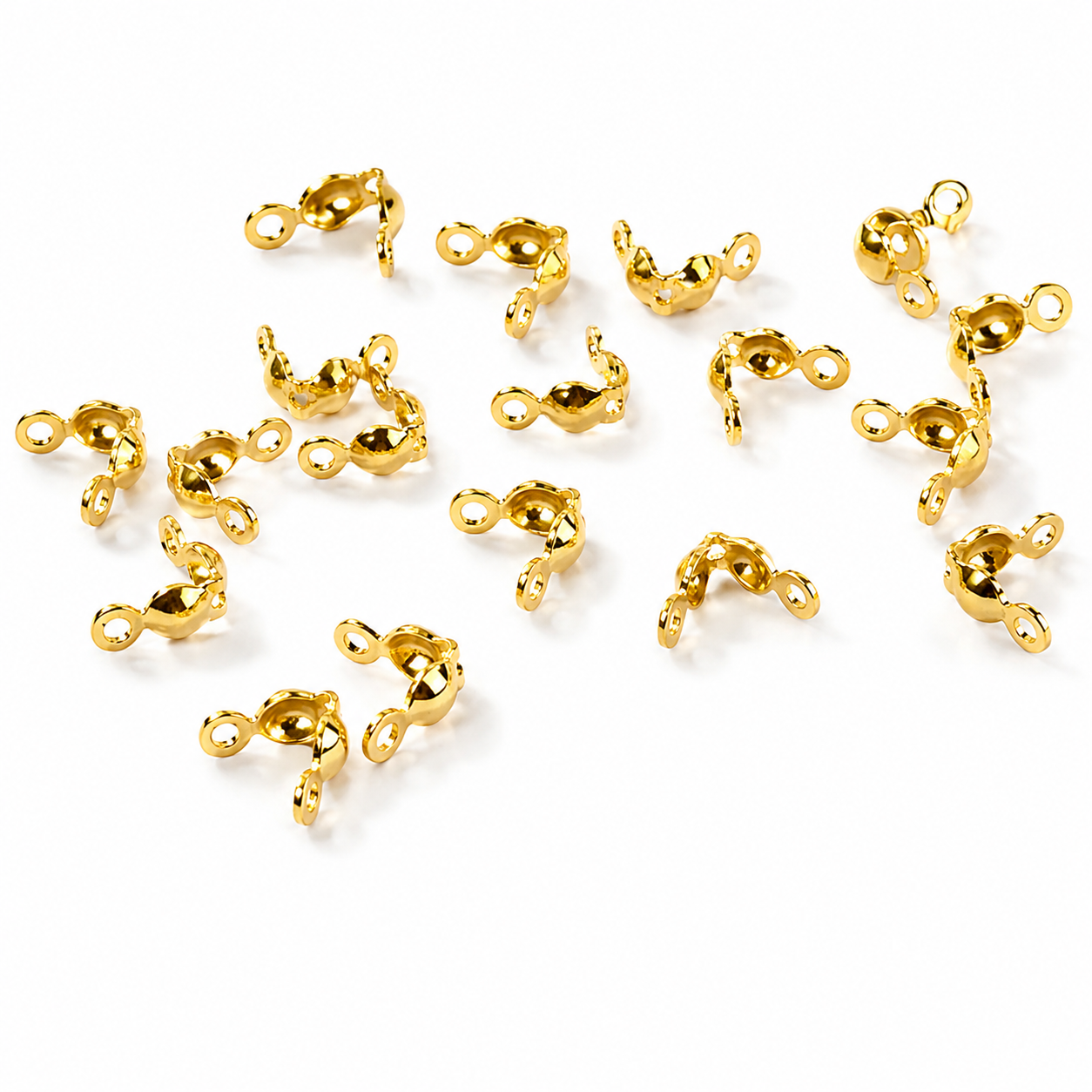 Cubrenudos Acero Inoxidable Dorado 6.6mm | Terminal Cubre Nudos para Bisutería