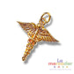 Dije Caduceo Médico Chapa de Oro