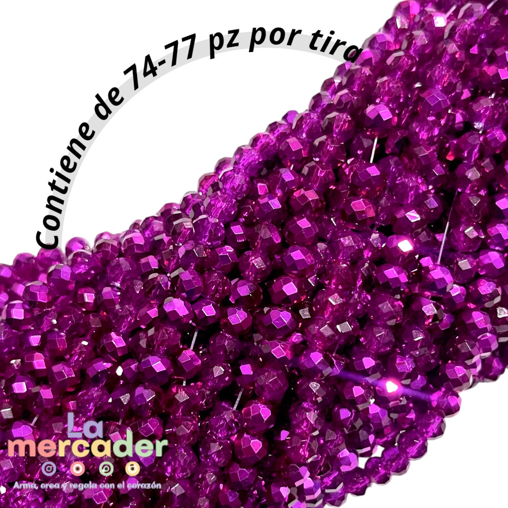 1 Tira Cristal Checo Facetado #6, Joyería, Tira 80 A 85 Pz