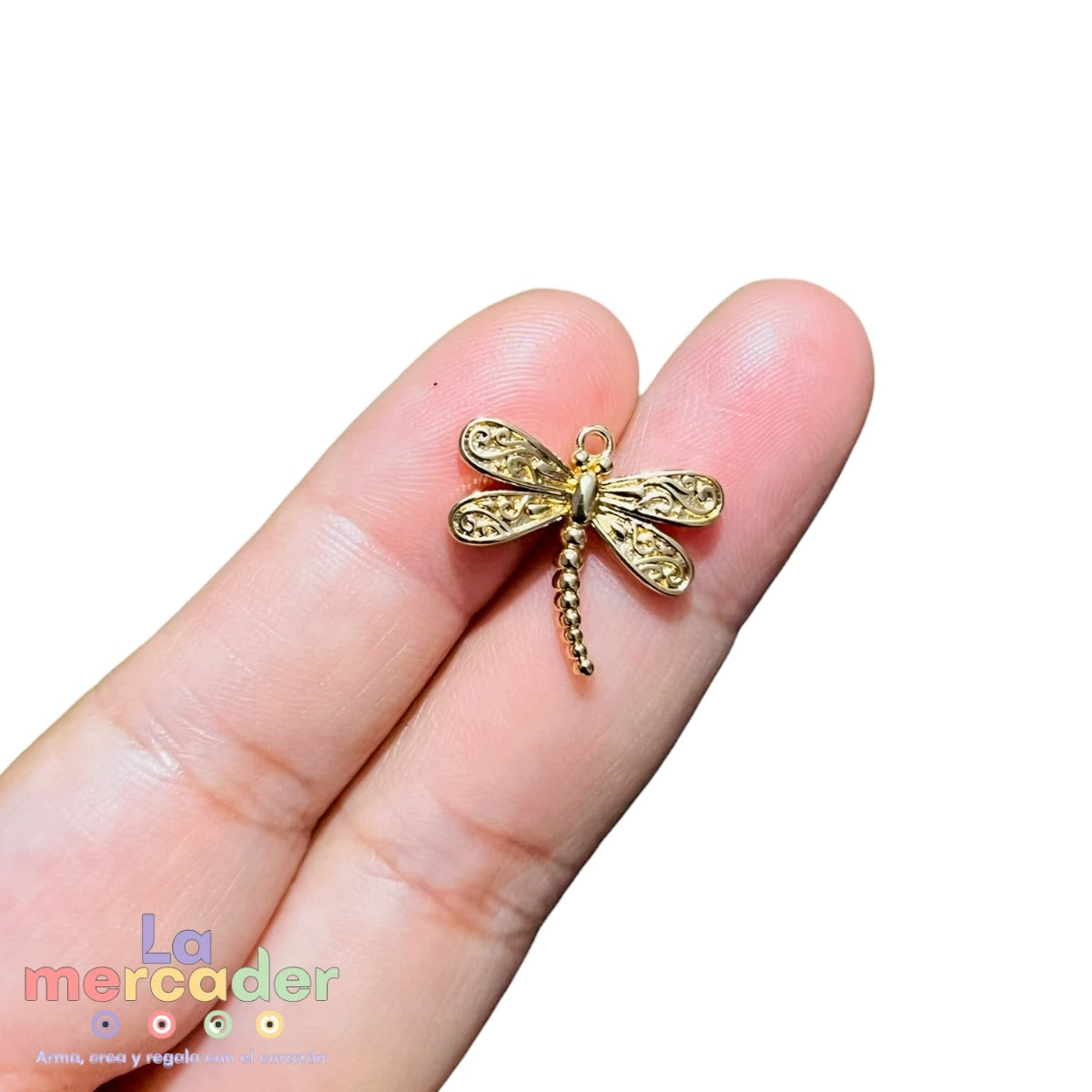 Dije Libélula Chapa de Oro 14K para Bisutería 1.6 cm