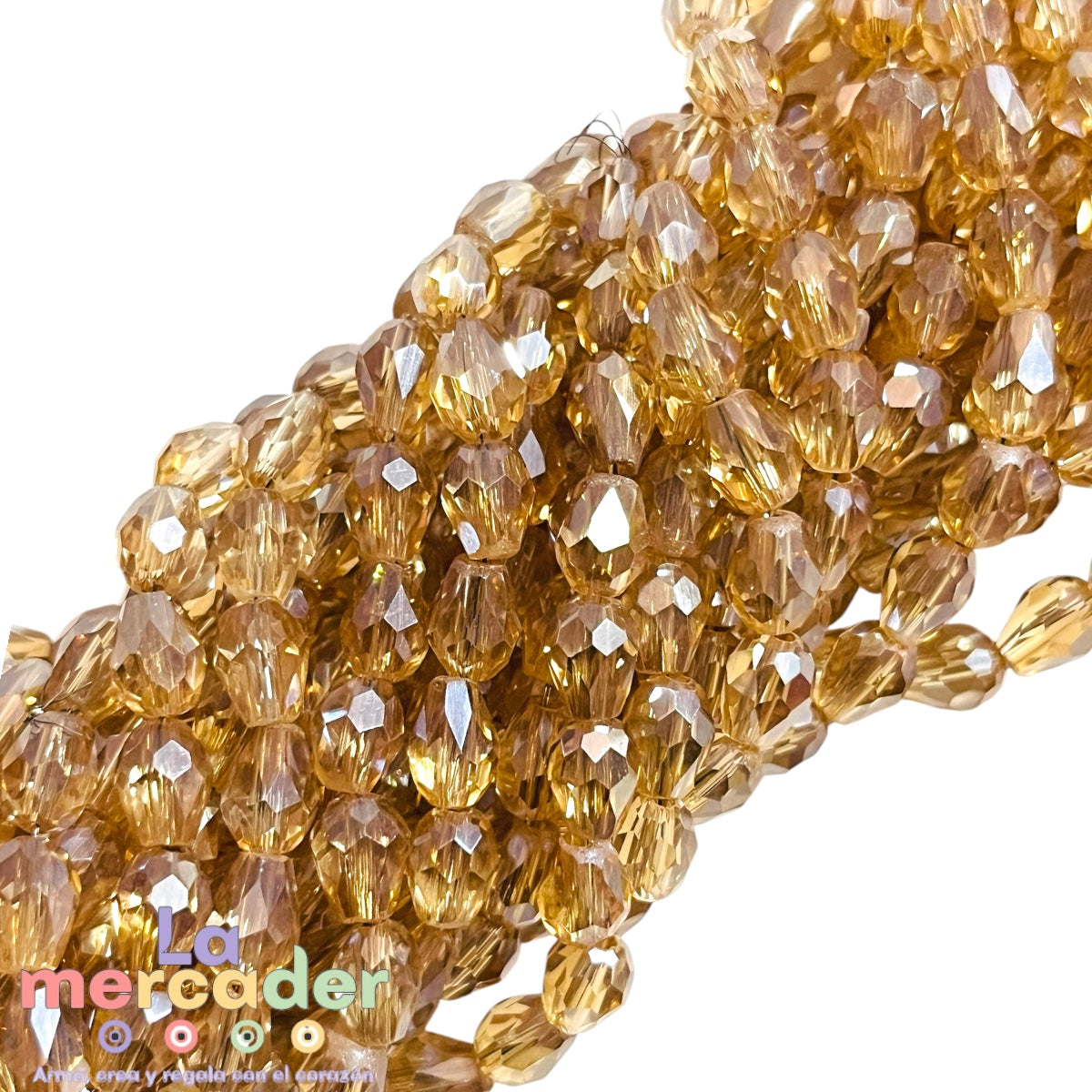 Cristal Gota Facetada 6x8mm para Bisutería – Tira 58-62 Pzas