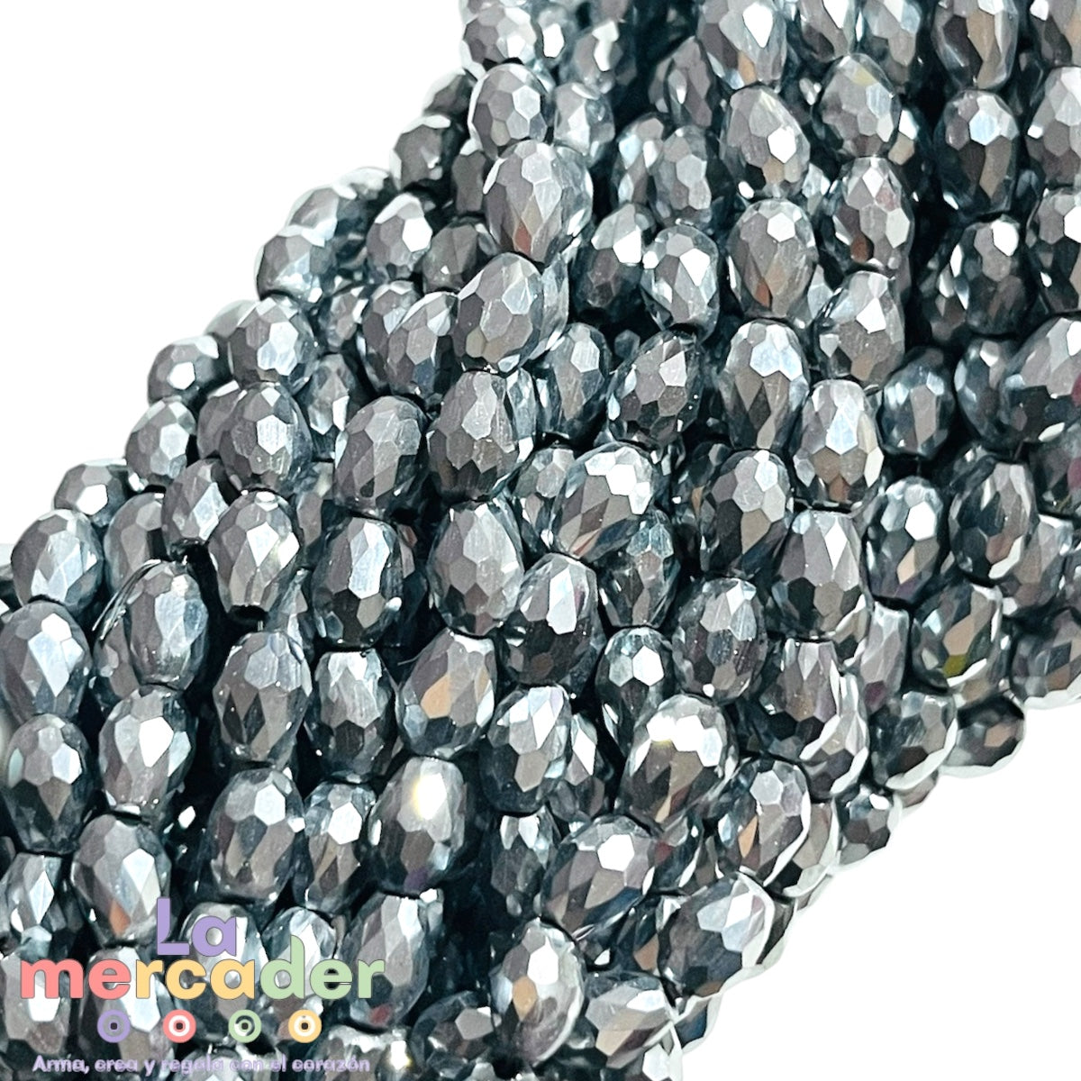 Cristal Gota Facetada 6x8mm para Bisutería – Tira 58-62 Pzas