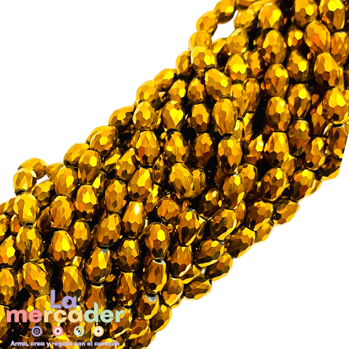 Cristal Gota Facetada 6x8mm para Bisutería – Tira 58-62 Pzas