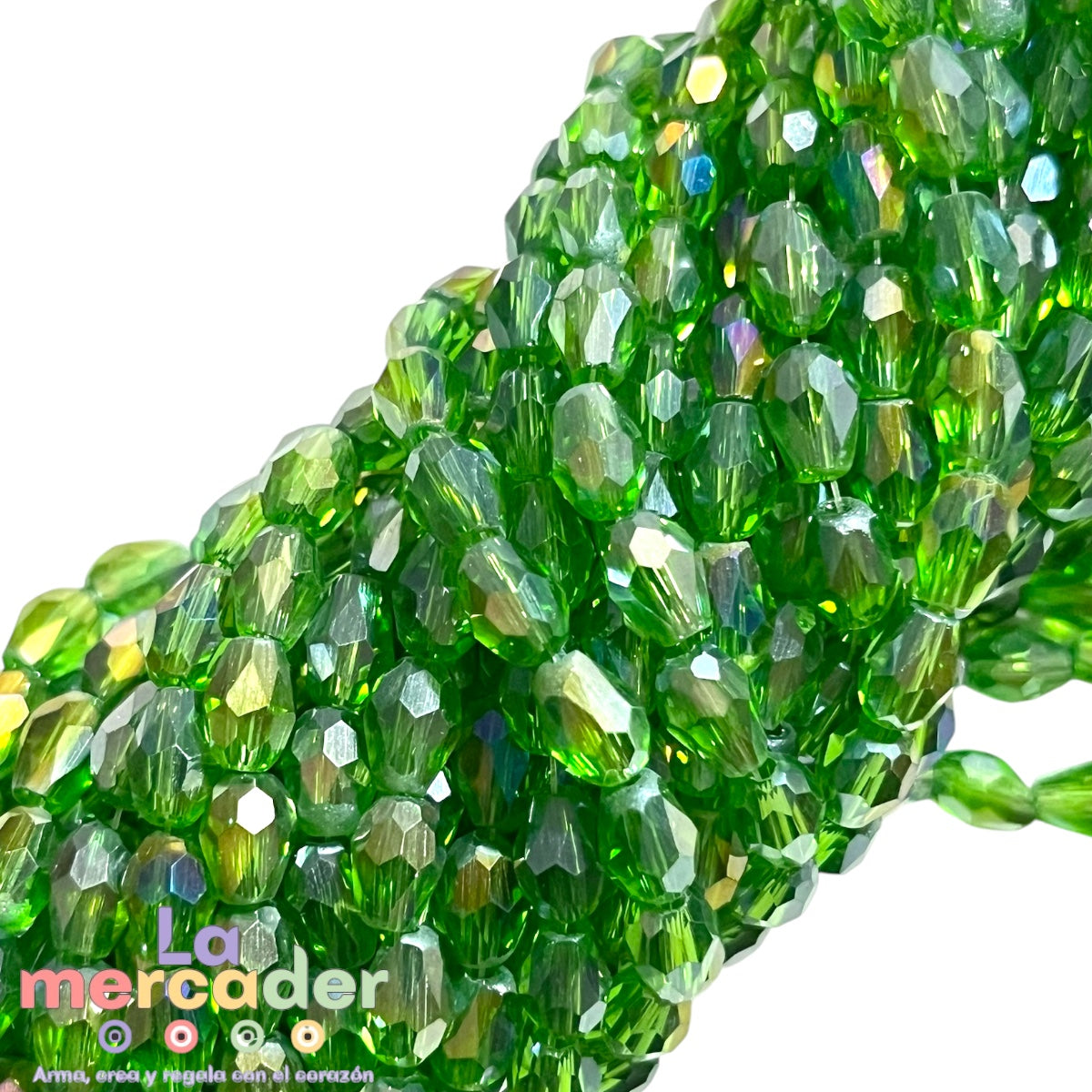 Cristal Gota Facetada 6x8mm para Bisutería – Tira 58-62 Pzas