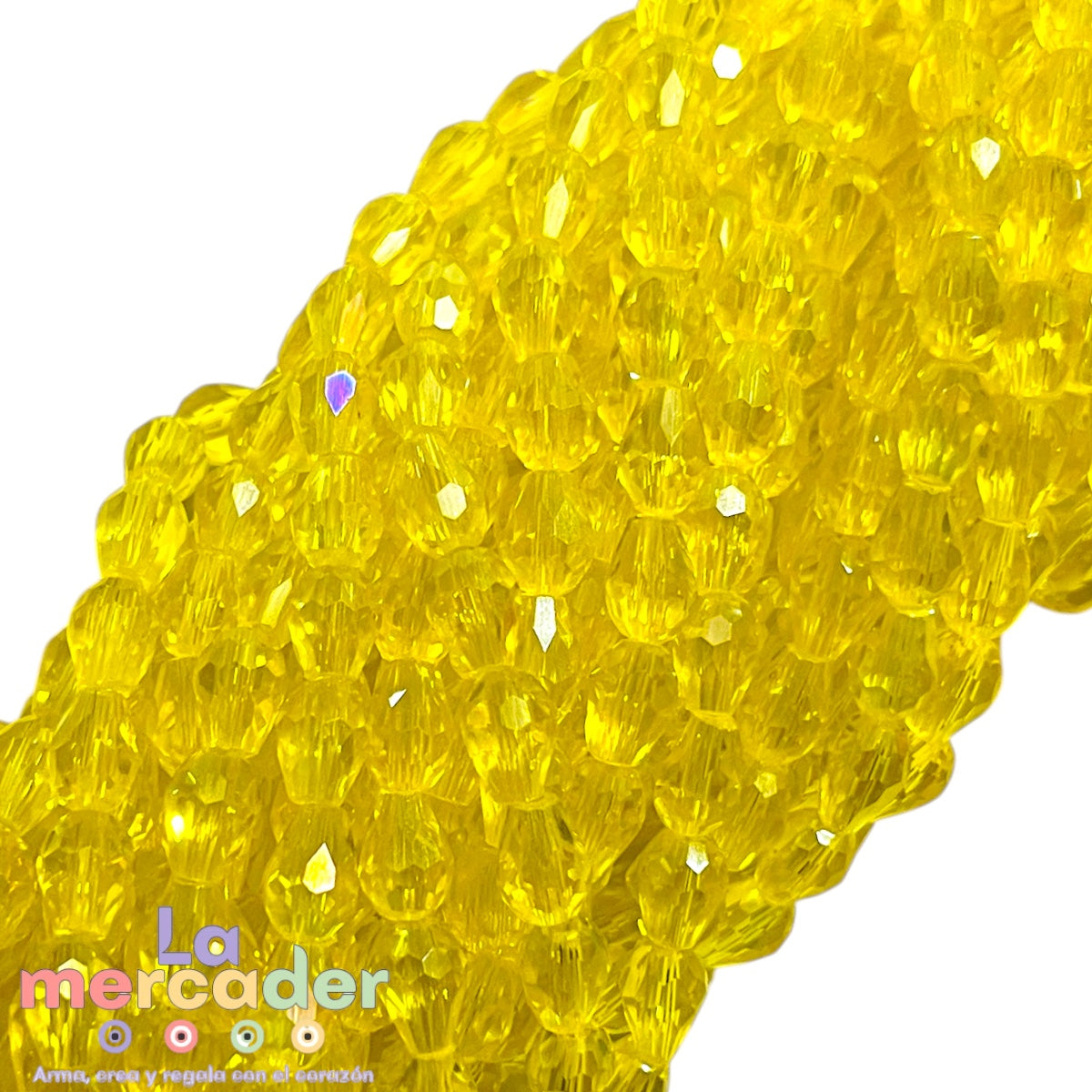 Cristal Gota Facetada 6x8mm para Bisutería – Tira 58-62 Pzas