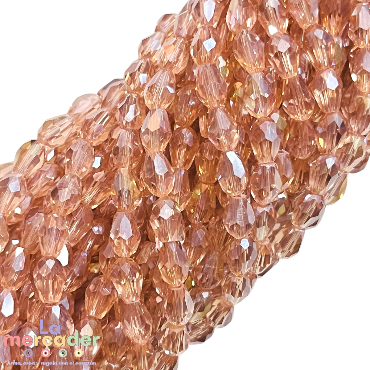 Cristal Gota Facetada 6x8mm para Bisutería – Tira 58-62 Pzas