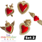 5 pz Dijes Milagritos Sagrado Corazón de Latón – Diseños Surtidos