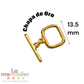 Broche Toggle Cuadrado de Chapa de Oro 13.5 mm para Pulseras y Collares