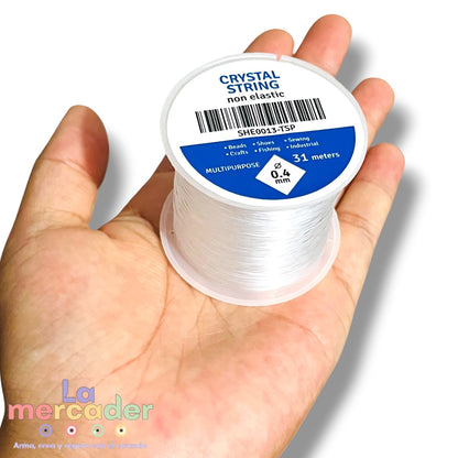 Hilo Rígido Transparente para Bisutería en Carrete | 0.4 mm y 0.6 mm