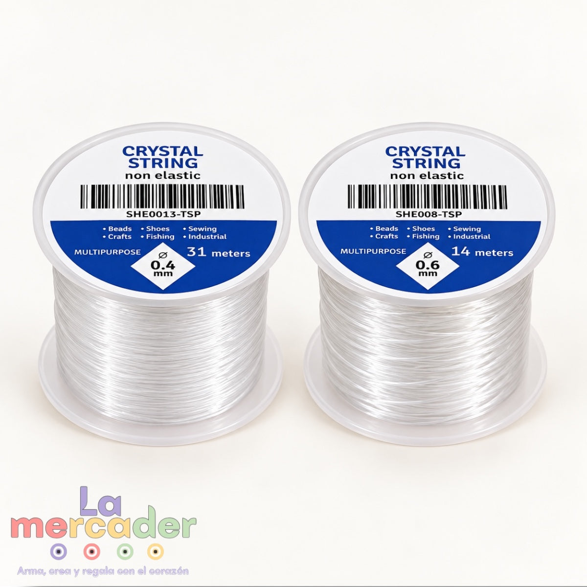 Hilo Rígido Transparente para Bisutería en Carrete | 0.4 mm y 0.6 mm