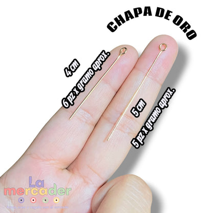 1 g Alfiler de Engarce con Ojal Chapa de Oro 14K | Varios Largos