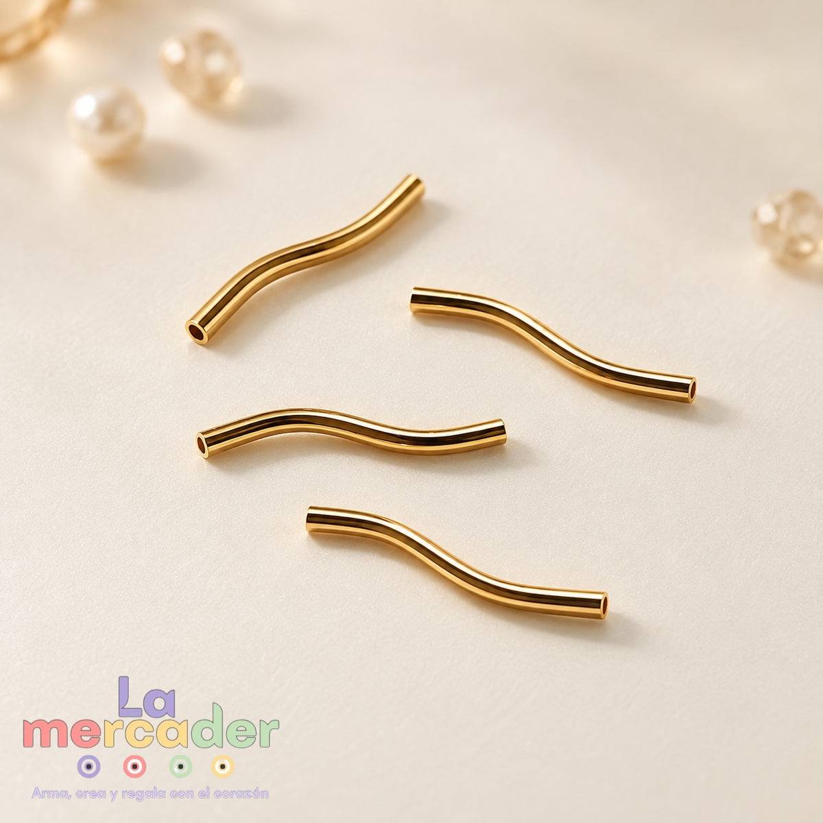 Pack 3 Tubos Ondulados de Chapa de Oro para Pulseras