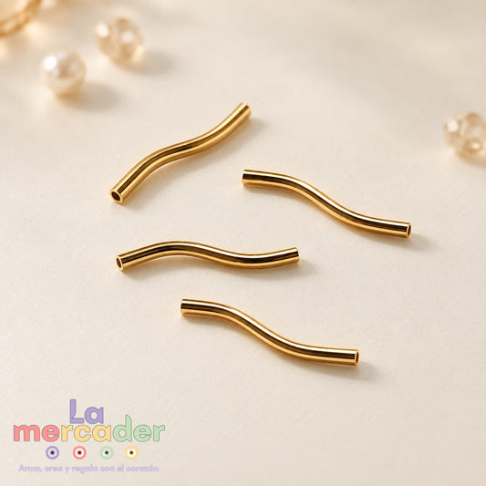 Pack 3 Tubos Ondulados de Chapa de Oro para Pulseras