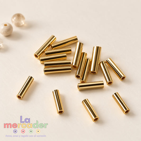 1 g Canutillos Tubulares Chapa de Oro para Pulseras | 1 cm