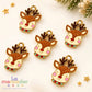 Pack de 5 Dijes de Reno Navideño Esmaltado Metálico de 2 cm para Bisutería