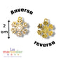 Pack de 5 Dijes Copo de Nieve Metálicos Esmaltados de 2 cm para Bisutería Navideña