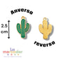 Pack de 5 Dijes de Cactus Metálicos Esmaltados de 2.5 cm para Bisutería