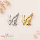 Dije LOVE de Acero Inoxidable Pulido 1.5 cm | Dorado y Plateado