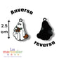Pack de 2 Dijes de Fantasma Halloween Metálicos Esmaltados 2.5 cm para Bisutería