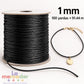 Hilo Sintético Encerado Negro 1 mm para Bisutería, Collares y Pulseras | Rollo de 100 Yardas