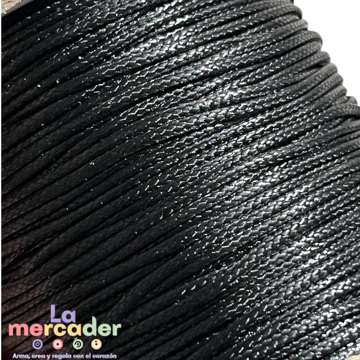 Hilo Sintético Encerado Negro 1 mm para Bisutería, Collares y Pulseras | Rollo de 100 Yardas