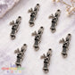 Pack de 20 Dijes Conectores Santa Muerte Metálicos Plateados 2.6 cm para Pulseras y Bisutería
