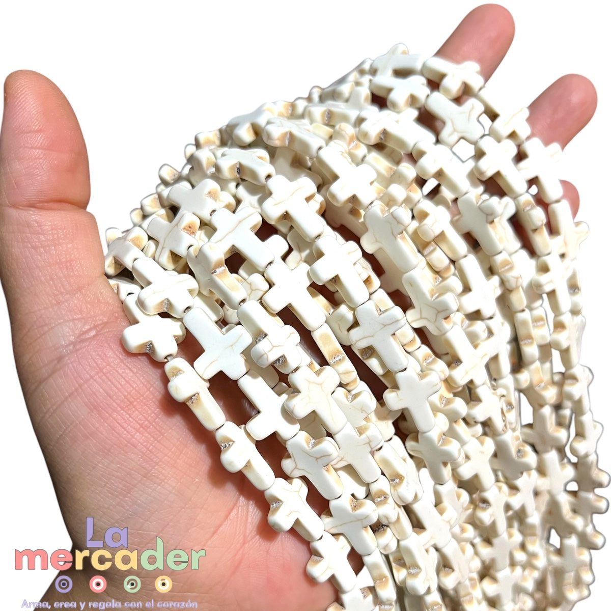 1 Tira Cruces de Pasta Turquesa 16 mm | Insumos para Bisutería – La Mercader