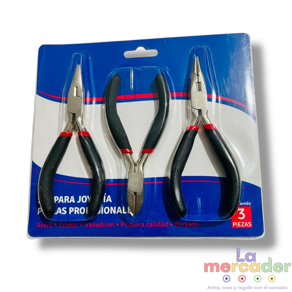 3 pack Pinzas Básicas para bisutería, set para joyería