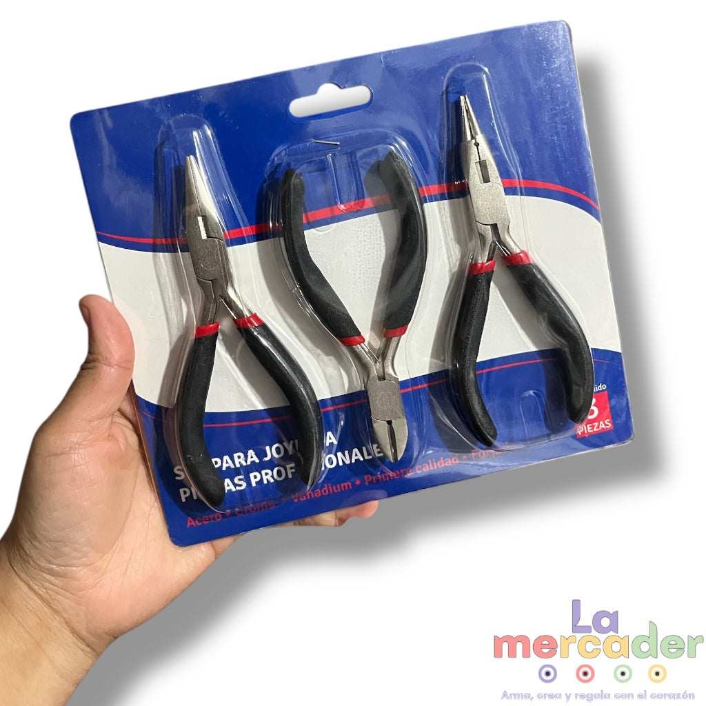 3 pack Pinzas Básicas para bisutería, set para joyería