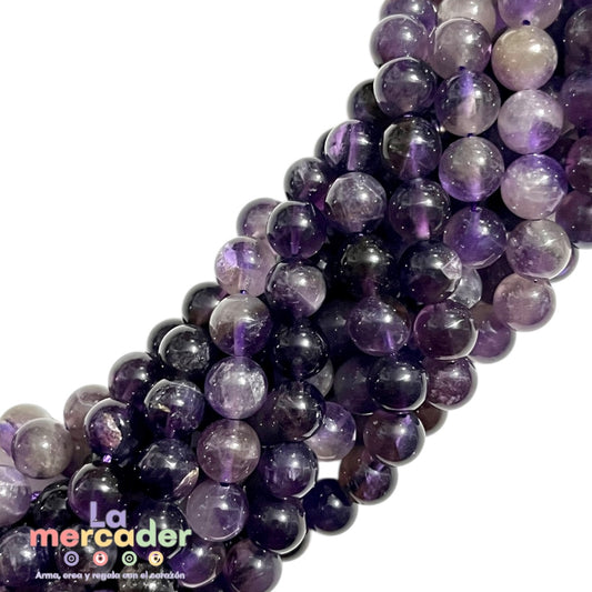 1 Tira de amatista natural – Cuentas redondas para bisutería energética