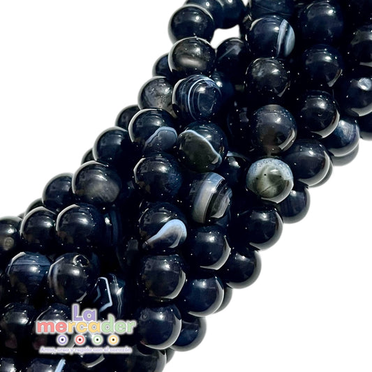 💎 Ágata Negra Bandeada – Piedra Natural Ágata Botswana