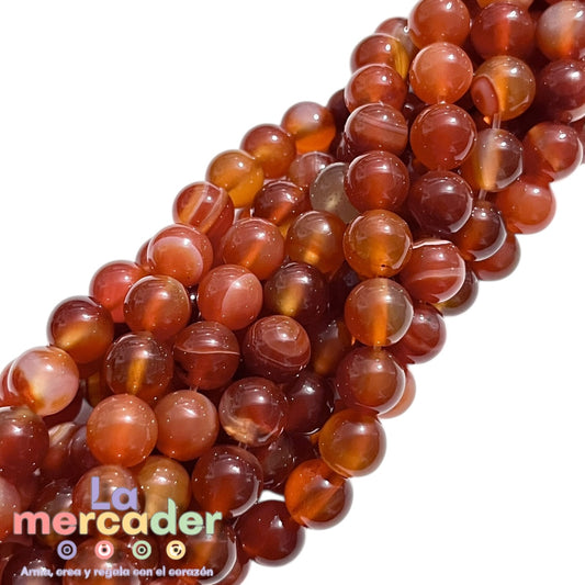 1 Tira Ágata Cornalina - Energía Vitalidad- Piedra Natural #8