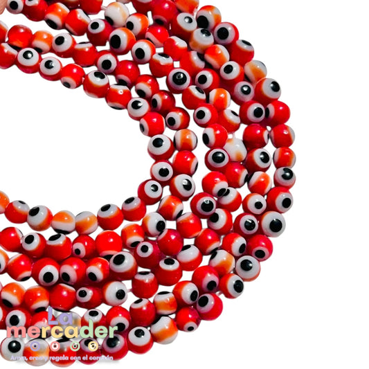 Ojito Turco Mini #4-Rojo-1 tira (92pz)