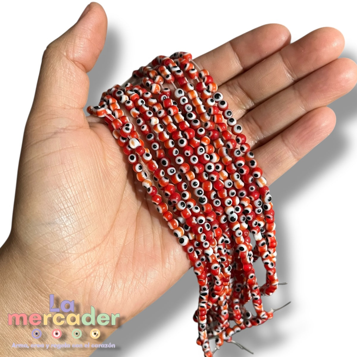 Ojito Turco Mini #4-Rojo-1 tira (92pz)