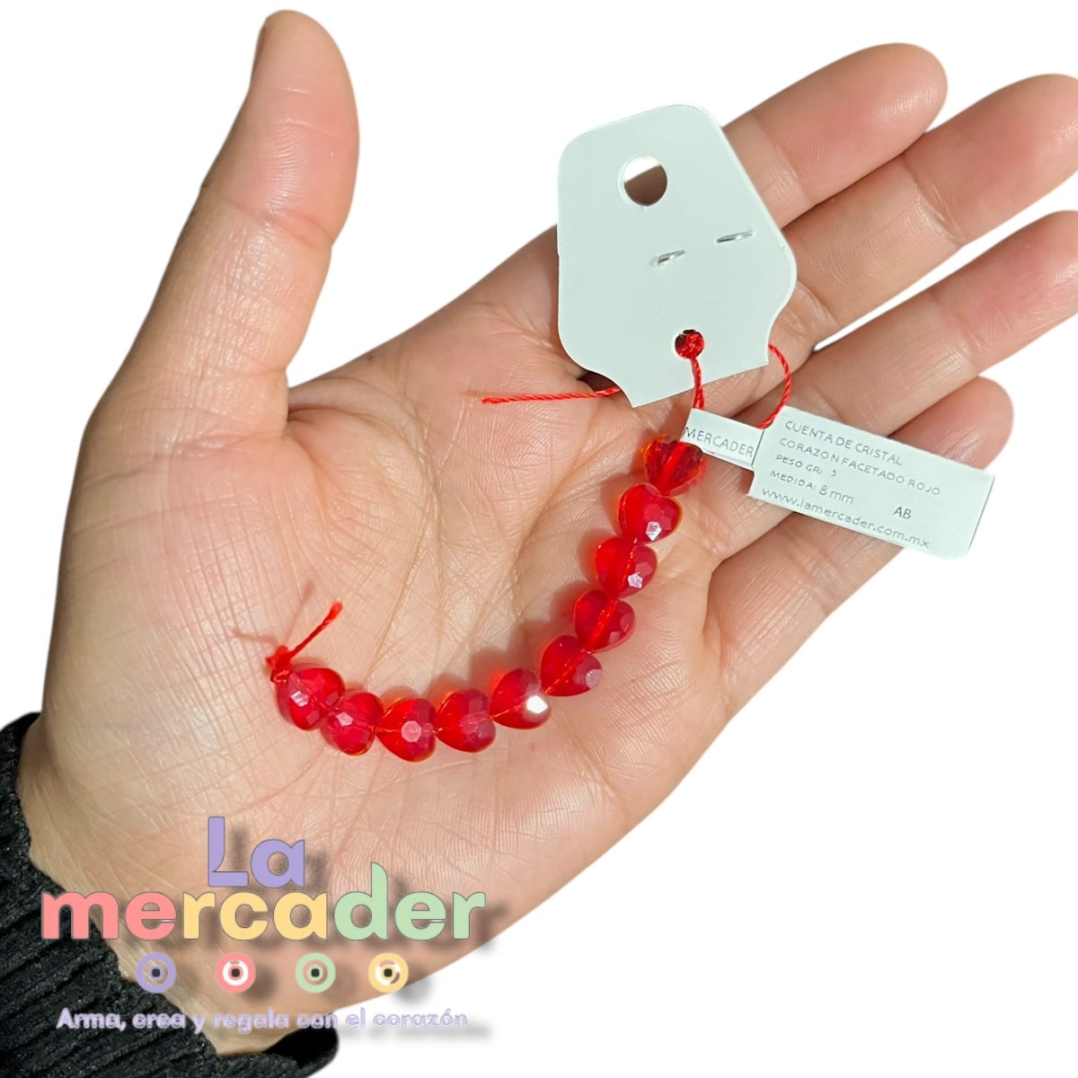 💖 Mini Tira Corazones de Cristal 8 mm – 10 piezas