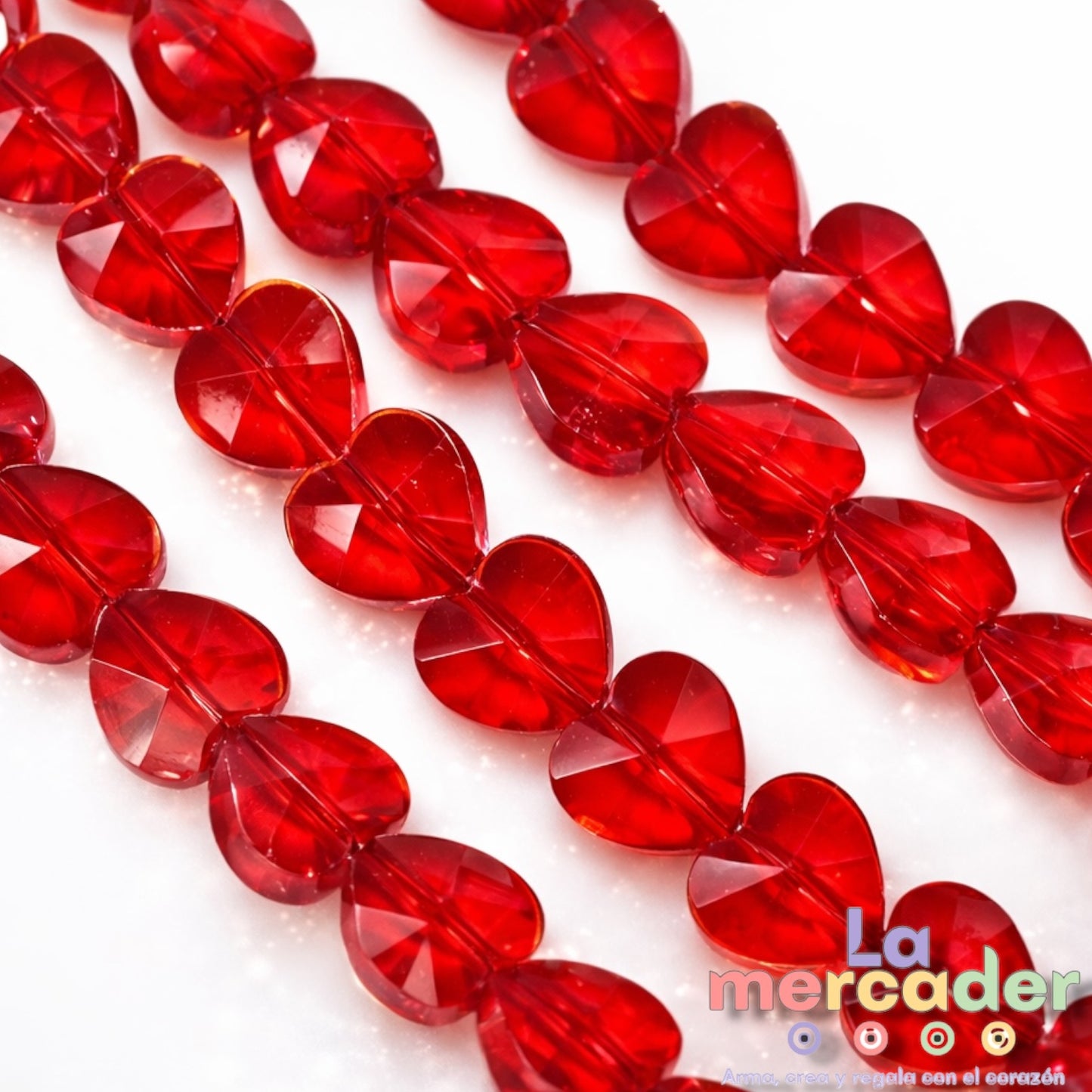 💖 Mini Tira Corazones de Cristal 8 mm – 10 piezas