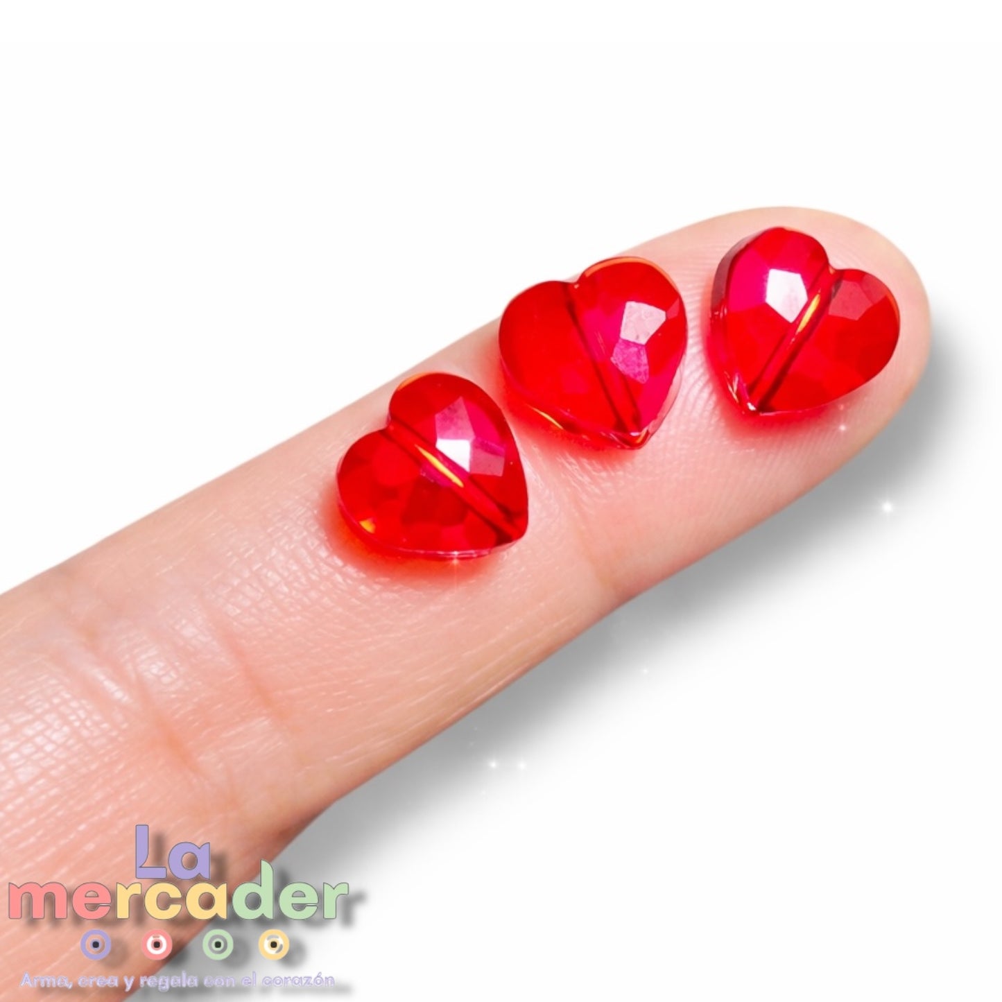 💖 Mini Tira Corazones de Cristal 8 mm – 10 piezas