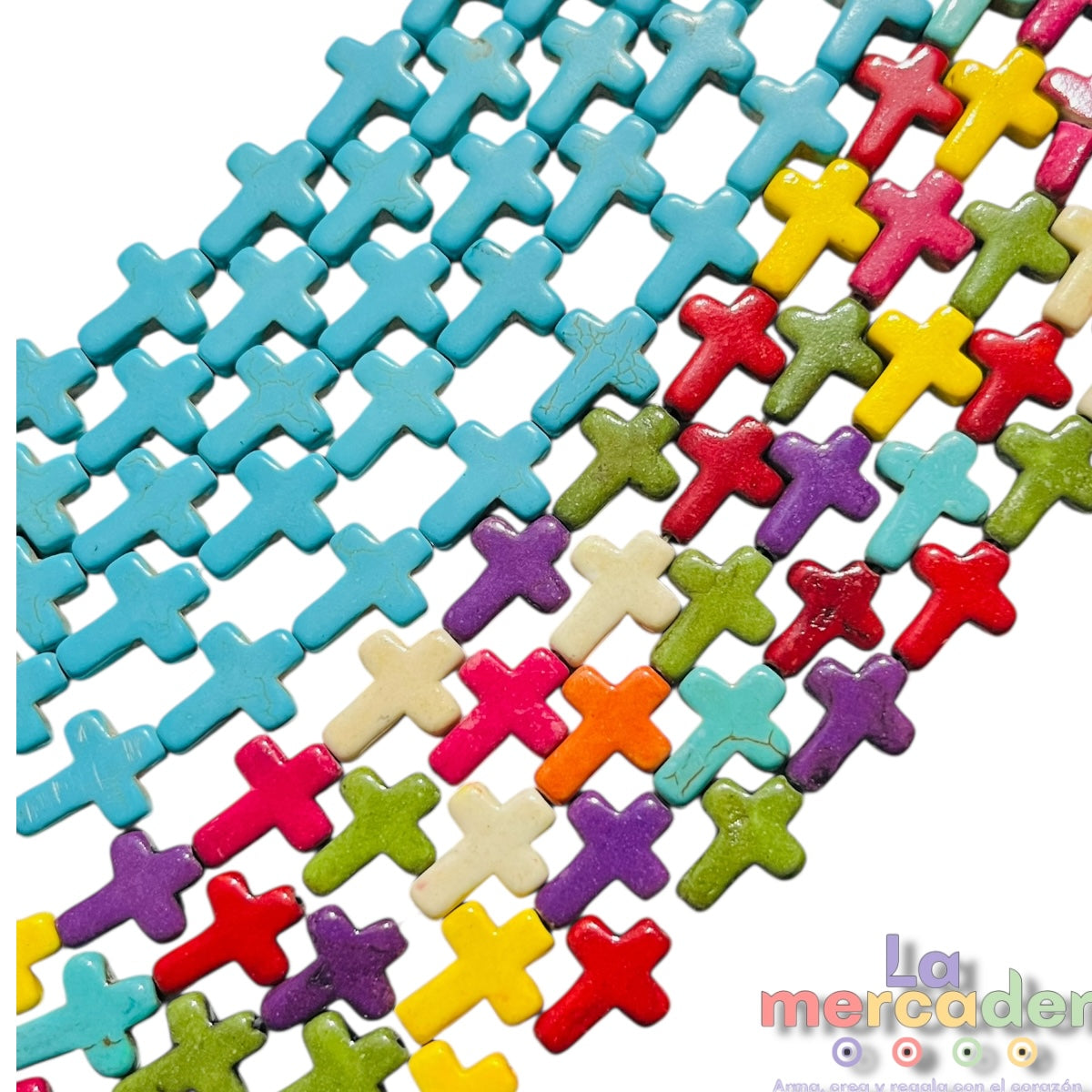 1 Tira Cruces de Pasta Turquesa 16 mm | Insumos para Bisutería – La Mercader