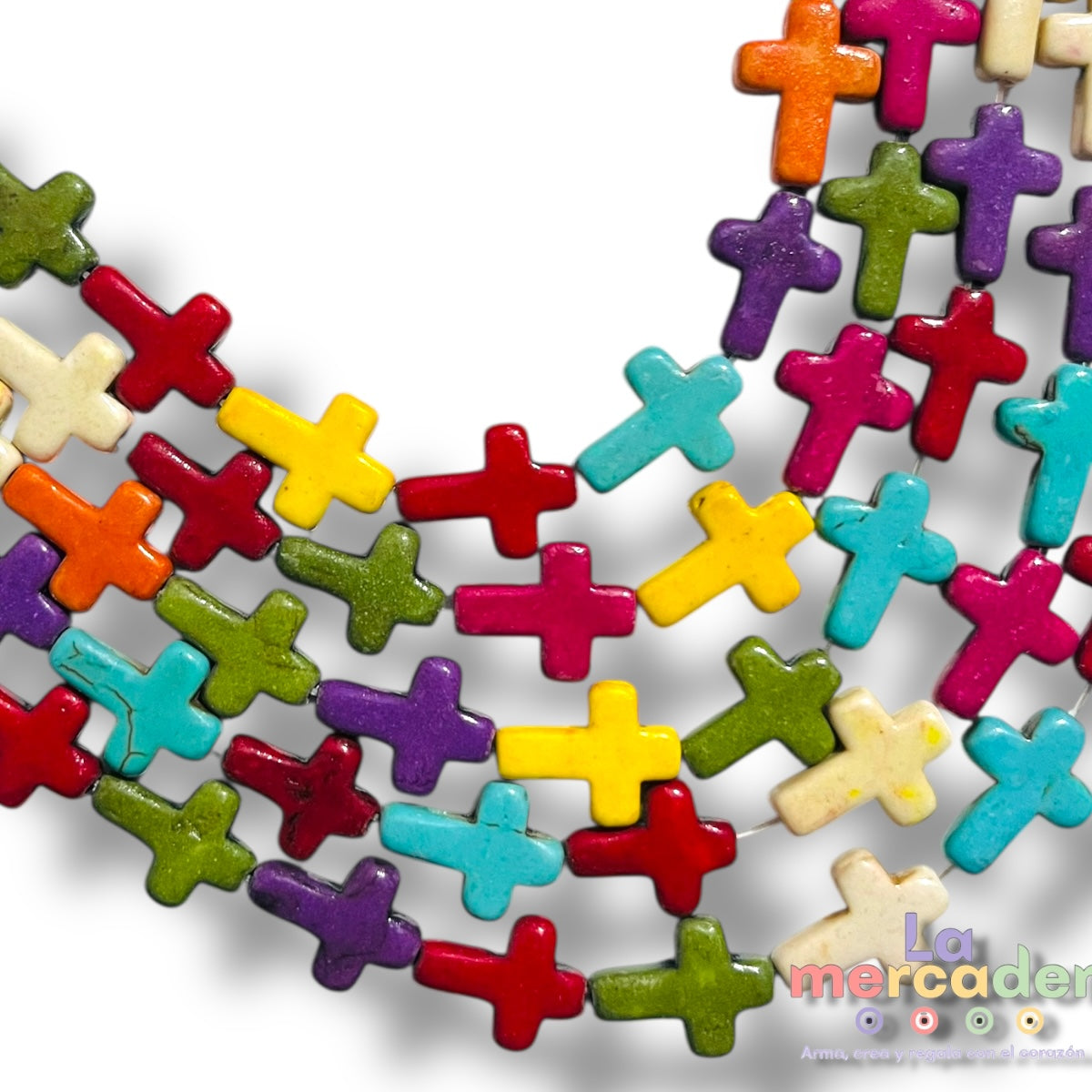 1 Tira Cruces de Pasta Turquesa 16 mm | Insumos para Bisutería – La Mercader