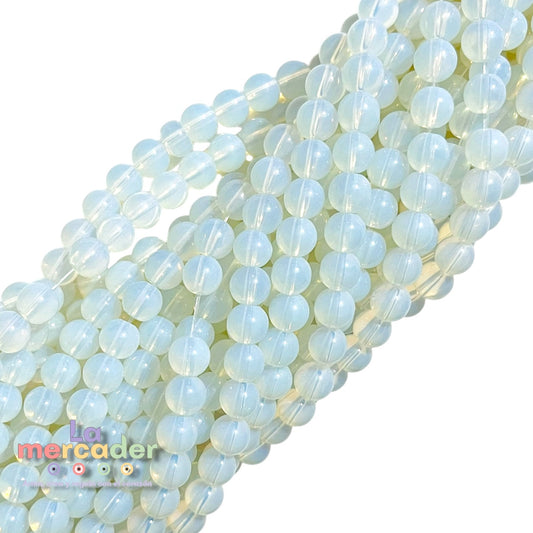 Piedra Luna Sintética #8 – Tira de 50 Cuentas de 8 mm para Pulseras, Collares y Accesorios