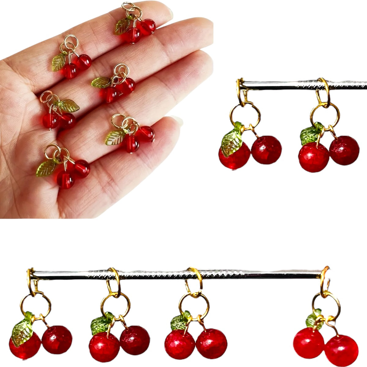 10pz dije cereza cristal, cherry charms