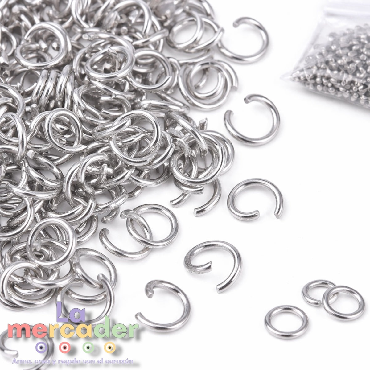 100 pz Argolla Acero Inoxidable para Bisutería🩶