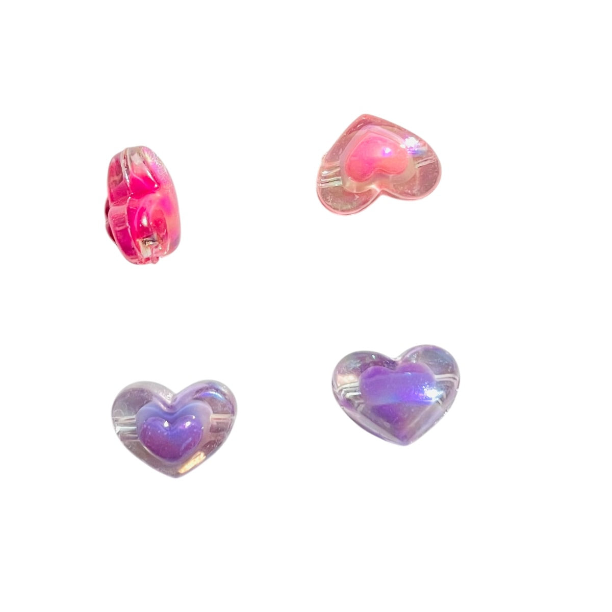 20 pz Corazones Glossy Chunky Multicolor – Set Surtido| Cuentas Plásticas para Bisutería Cute